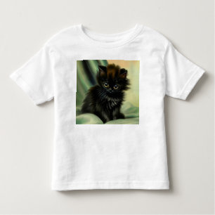 Vintage Black Kitten Illustration Toddler T-Shirt