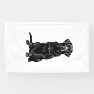 Vintage Black Labrador Retriever Dog Portrait Illu Banner