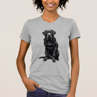 Vintage Black Labrador Retriever Dog Portrait Illu