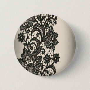 Vintage black Lace beige Paris fashion 6 Cm Round Badge