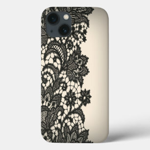Vintage black Lace beige Paris fashion iPhone 13 Case