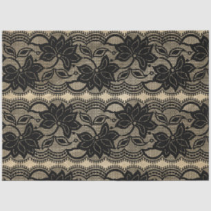 Vintage Black Lace decoupage Tissue Paper