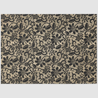 Vintage Black Lace decoupage Tissue Paper