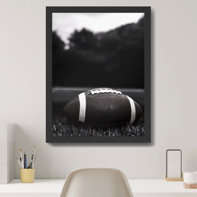 Vintage Black Monochrome Football Poster (Creator Uploaded)