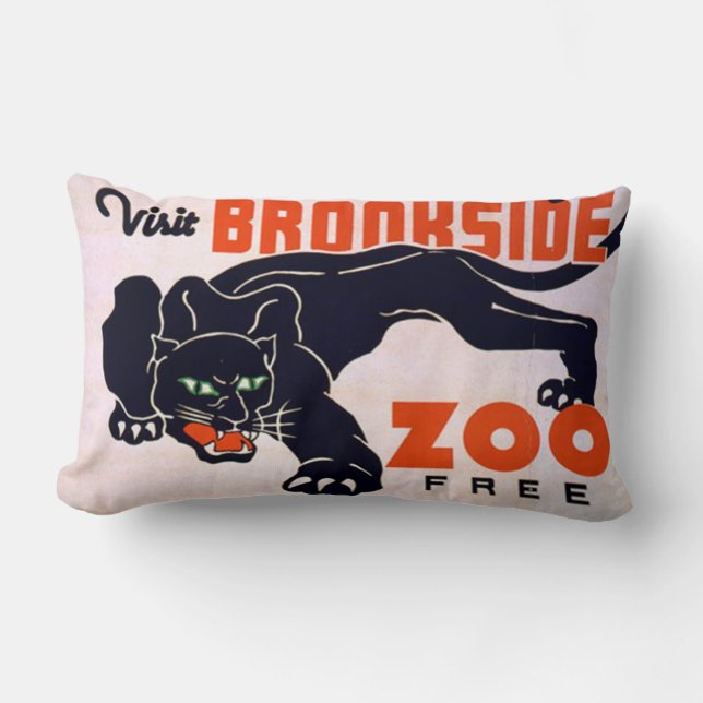 Vintage Black Panther lumbar pillow (Front)