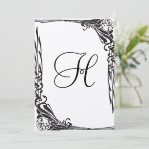 Vintage Black Rose Wedding Invitation
