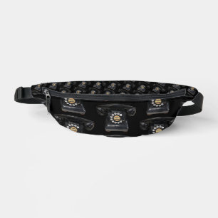 Vintage Black Rotary Phone Bum Bags
