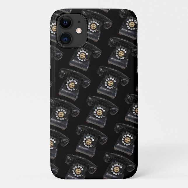 Vintage Black Rotary Phone Case-Mate iPhone Case (Back)