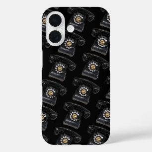 Vintage Black Rotary Phone iPhone 16 Case