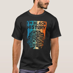 Vintage Black Strong Confident Womens Black Histor T-Shirt