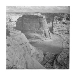Vintage Black White Ansel Adams Canyon Photograph Ceramic Tile