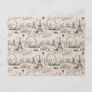 Vintage Black & White Europe Images Postcard