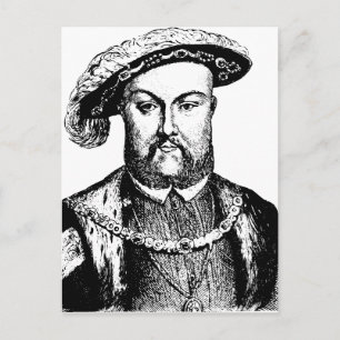 Vintage Black & White King Henry the Eighth viii Postcard