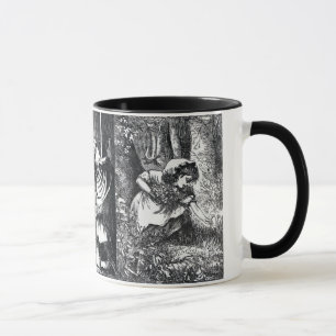 Vintage Black White Red Riding Hood Drawings Mug