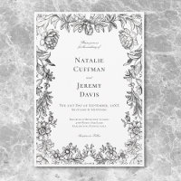 Vintage Black & White Tapestry Floral Wedding