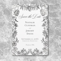 Vintage Black & White Tapestry Floral Wedding