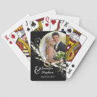 Vintage Black & White Wedding Photo Playing Cards