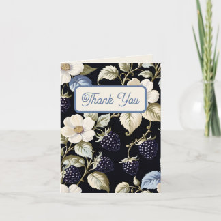 Vintage Blackberry Botanical Bridal Shower Thank You Card