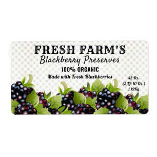 Vintage Blackberry Fruit Canning Jar Label