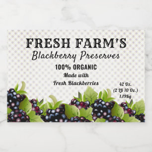 Vintage Blackberry Fruit Canning Jar Label