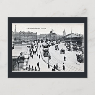 Vintage Blackfriars Bridge London England Postcard