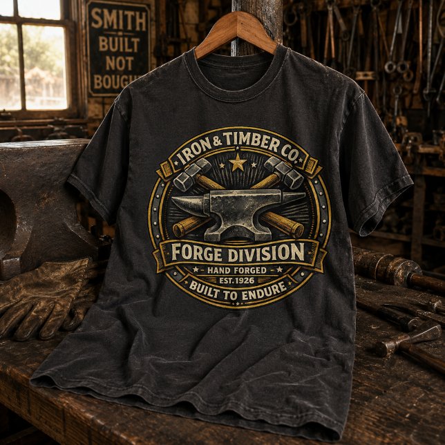Vintage Blacksmith Anvil Forge Division  T-Shirt (Creator Uploaded)