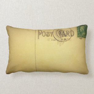 Vintage Blank Postcard -Pillows Lumbar Cushion