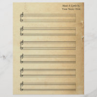 Vintage Blank Sheet Music Piano Staves