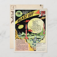 Vintage Blast Off Game Ad Postcard