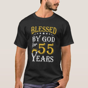Vintage Blessed By God For 55 Years Happy 55th T-Shirt
