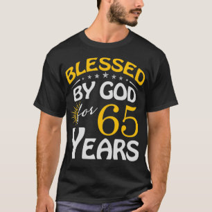 Vintage Blessed by God For 65 Years Old Happy 65th T-Shirt