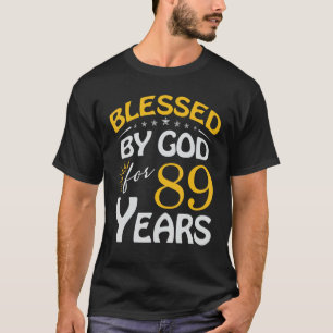 Vintage Blessed by God For 89 Years Old Happy 89th T-Shirt