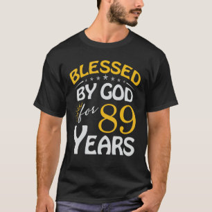 Vintage Blessed by God For 89 Years Old Happy 89th T-Shirt