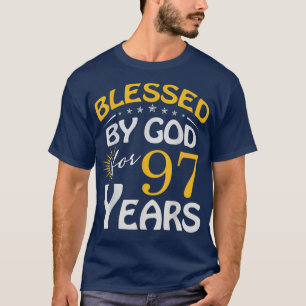 Vintage Blessed by God For 97 Years Old Happy 97th T-Shirt