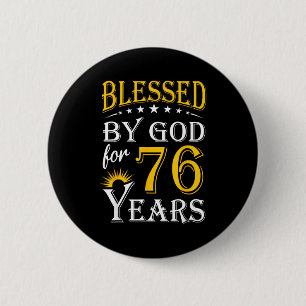 Vintage Blessed God For 76 Scripture Art 6 Cm Round Badge