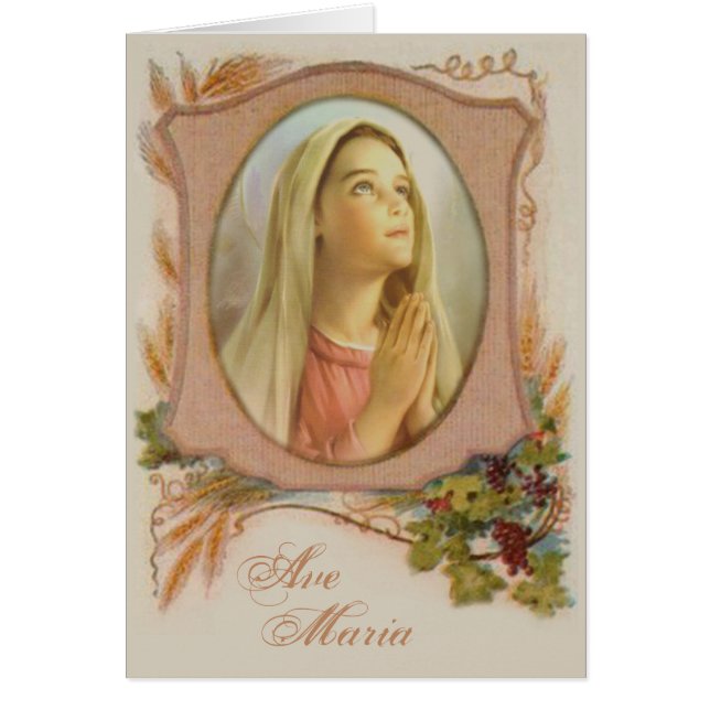 Vintage Blessed Virgin Mary Catholic Religious (Front)