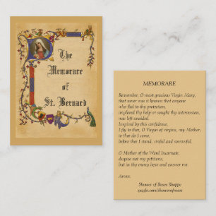 Vintage Blessed Virgin Mary Memorare Holy Card
