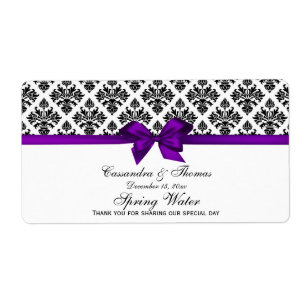 Vintage Blk Wht Damask Purple H WaterLabel