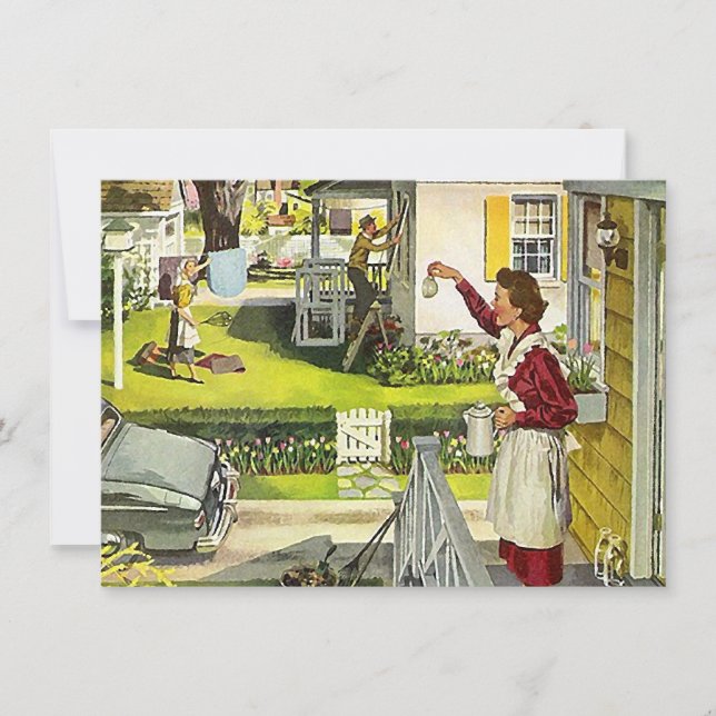 Vintage Block Party Neighbour Open House Invitatio Invitation (Front)