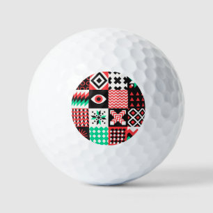 Vintage Block Shapes Abstract Background. Golf Balls