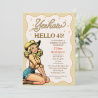Vintage Blonde Birthday Cowgirl 40th Birthday