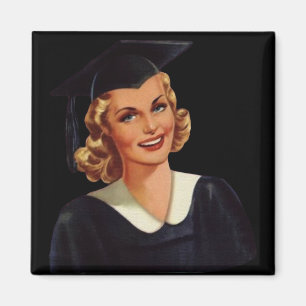 Vintage Blonde Educated Lady Magnet