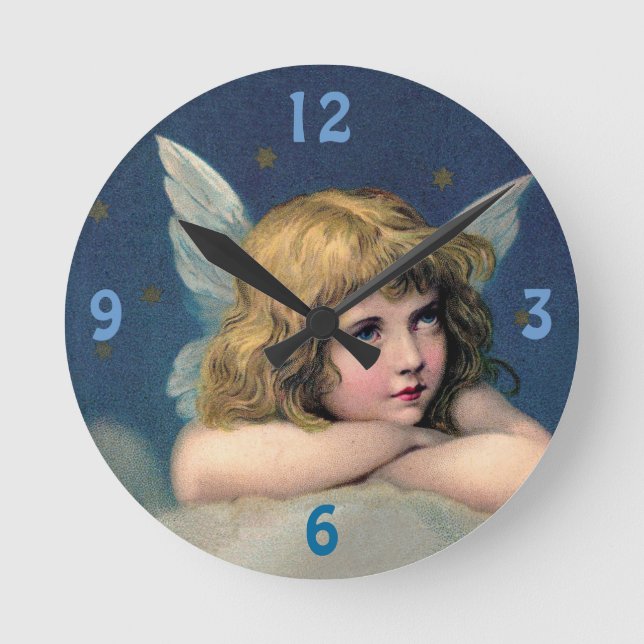 Vintage Blonde Resting Angel Clock (Front)