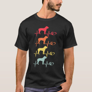 Vintage Bloodhound Dog Heartbeat Paw Retro Puppy D T-Shirt