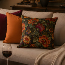 Vintage Bloom Elegance Decorative Pillow