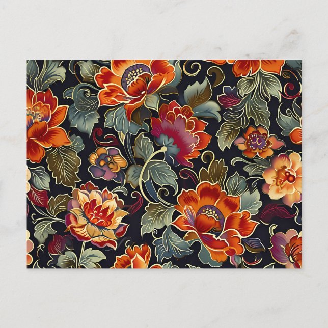Vintage Bloom Elegance Greeting Postcard (Front)