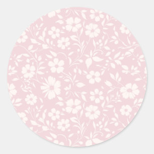 Vintage Bloom Neutral - Blush Pink Classic Round Sticker