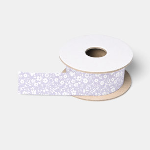 Vintage Bloom Neutral - Dusty Lavender Satin Ribbon