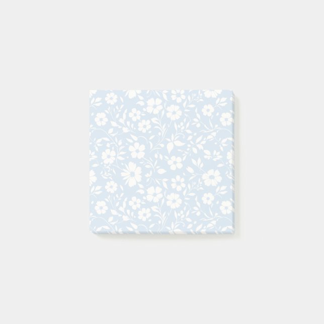 Vintage Bloom Neutral - Powder Blue Post-it Notes (Front)