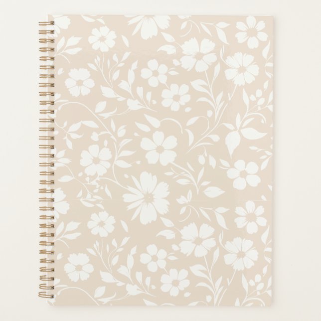 Vintage Bloom Neutral - Soft Linen Planner (Front)